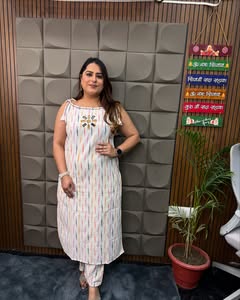 Pure Cotton Premium Kurta Set with Mirror Detailing