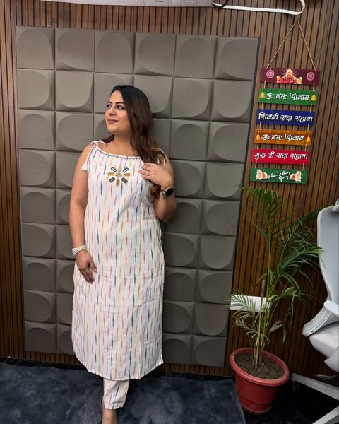 Pure Cotton Premium Kurta Set with Mirror Detailing