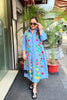 ‘PETAL SKY’ Embroidery Denim Dress