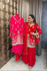 ‘TANZEEM’ Hand Work Three Piece Set With Potli