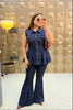 ‘D-CRUSH’ Peplum style Denim Coordset