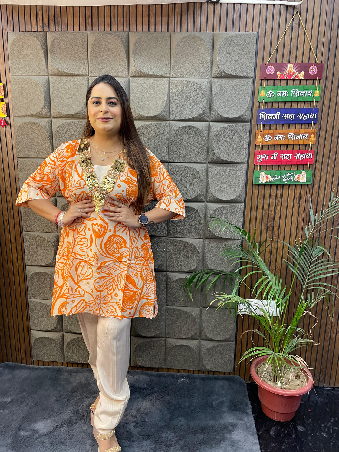 Pure Crepe Designer Cordset with Farshi Salwar (L–3XL)