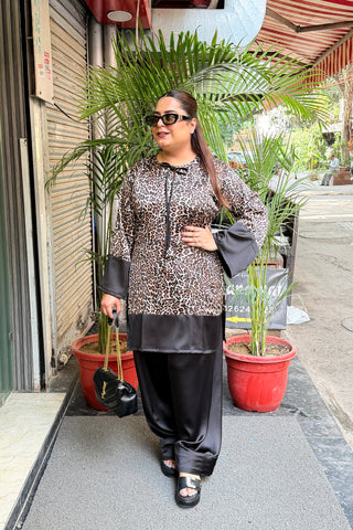 ‘SHIVALI’ Animal Print Two Piece Farshi Set