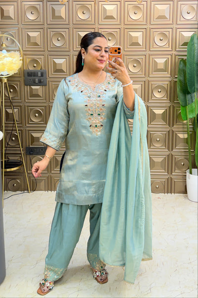 ‘SAAZ’ Emerald Stone Three Piece Set