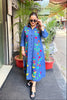 ‘PETAL SKY’ Embroidery Denim Dress