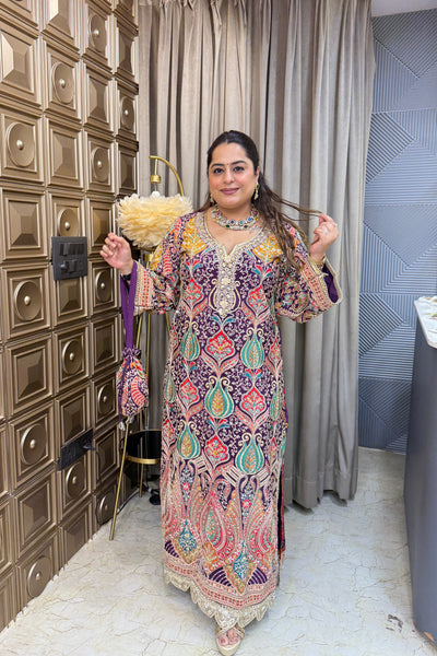 ‘FARWA’ Pheran Two Piece Set With Potli