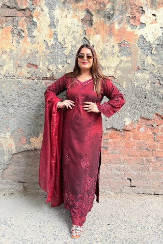 ‘MALIKA’ Floor Length Three Piece Set