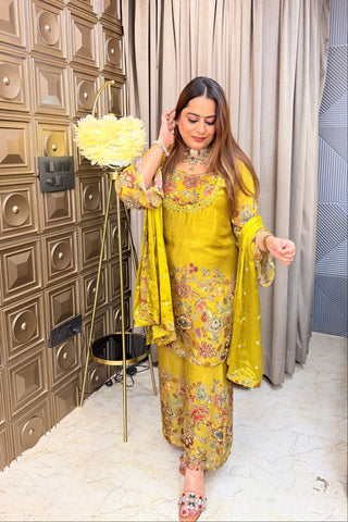 ‘ABEER’ Printed Four Piece Set