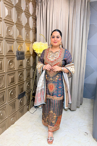 ‘GANGA’ KalamKari Three Piece Set