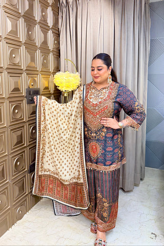 ‘GANGA’ KalamKari Three Piece Set