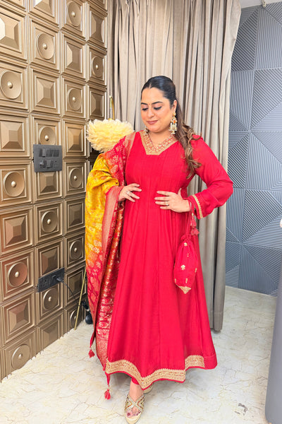 ‘CHAANDNI’ Anarkali Three Piece Set