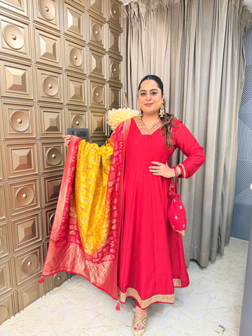 ‘CHAANDNI’ Anarkali Three Piece Set