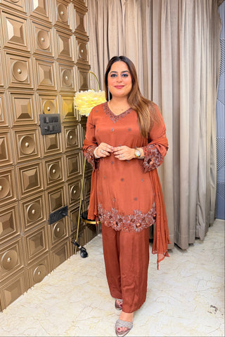 ‘MEHNAZ’ Handwork Three Piece Set
