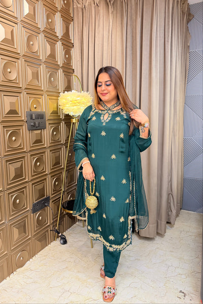 ‘LAAVANYA’ Designer Neck Three Piece. Set