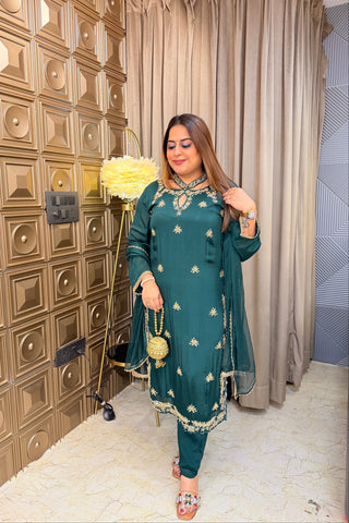 ‘LAAVANYA’ Designer Neck Three Piece. Set