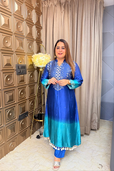 ‘GAJRAJ’ Gajji Silk Two Piece Set