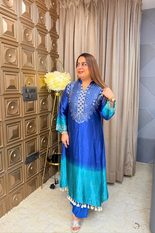 ‘GAJRAJ’ Gajji Silk Two Piece Set