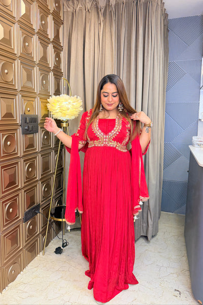 ‘SHIMONA’ Mirror Work Anarkali Set