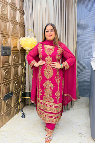 ‘RUKSANA’ Zari Work Three Piece Set