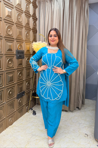 ‘YASHIKA’ Pearl Work Three Piece Set