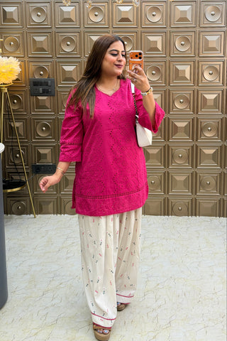 ‘NAZLA’ Schiffli Two Piece Set
