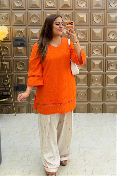 ‘NAZLA’ Schiffli Two Piece Set