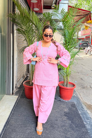 ‘AYZA’ Schiffli Two Piece Set