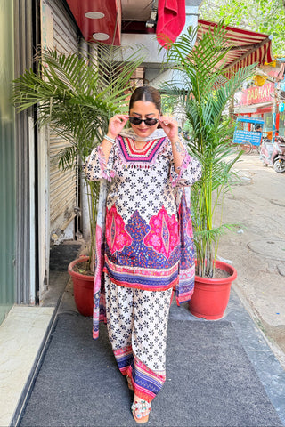 ‘PHOOLKARI’ Crepe Three Piece Set