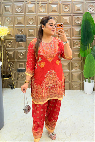 ‘RUBINA’ Crepe Three Piece Set