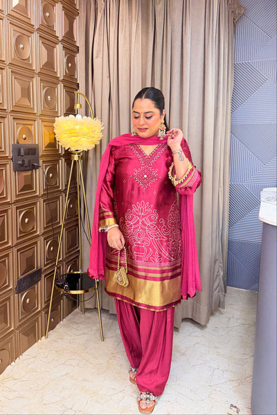 ‘SONDARIYA’ Gajji Silk Farshi Three Piece Set