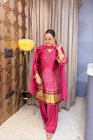 ‘SONDARIYA’ Gajji Silk Farshi Three Piece Set