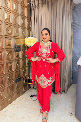 ‘POONAM’ Hand Work, Heavy Three Piece Set