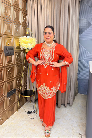 ‘POONAM’ Hand Work, Heavy Three Piece Set