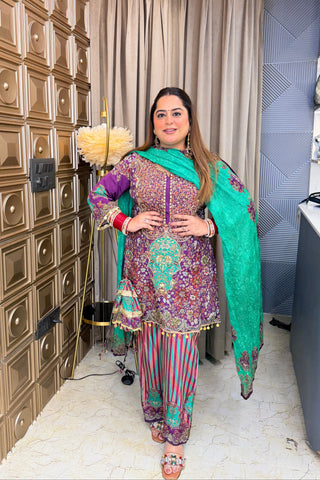 ‘AFROZ’ Pure Crepe Three Piece Set