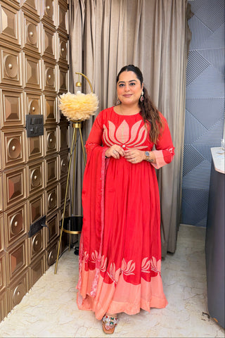 ‘KAMAL’ Anarkali Three Piece Set