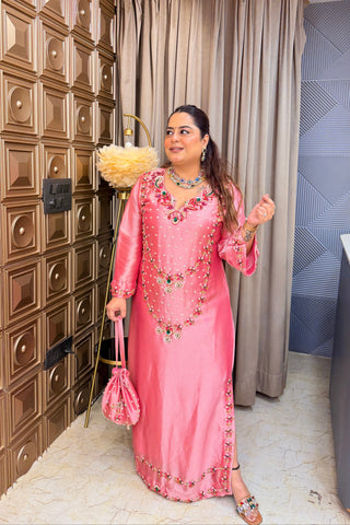 ‘SHAHI EMERALD’ Long Pheran With Potli