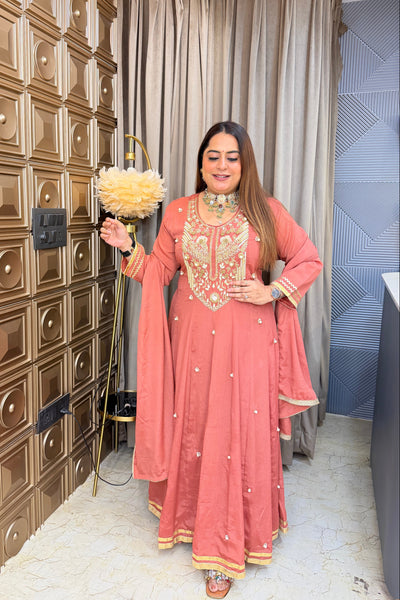 ‘MEGHA’ Hand Work Anarkali Three Piece Set