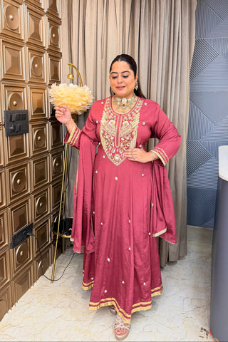 ‘MEGHA’ Hand Work Anarkali Three Piece Set