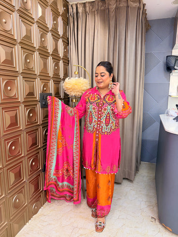 ‘SATRANG’ Digital Print Three Piece Set