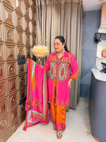 ‘SATRANG’ Digital Print Three Piece Set
