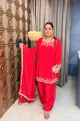 ‘SURBHI’ Designer Neck, Farshi Three Piece Set