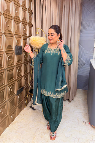 ‘SURBHI’ Designer Neck, Farshi Three Piece Set