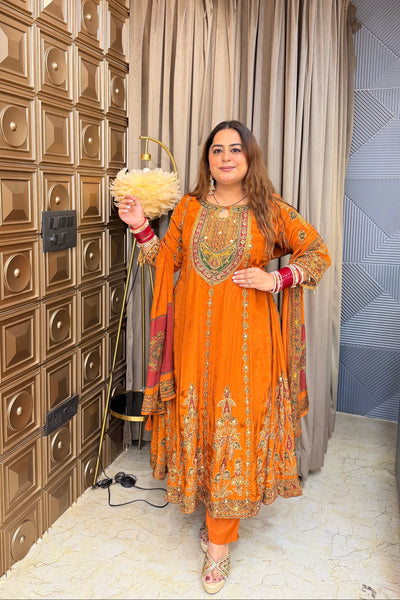 ‘MANYATA 2.0’ Pure Crepe Three Piece Anarkali Set
