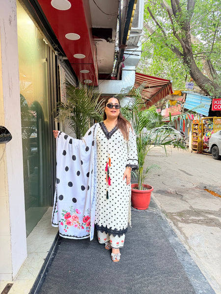 ‘FARYAL’ Polka Three Piece Set