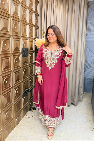 ‘SADHNA’ Mirror Work Pheran Three Piece Set