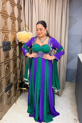 ‘NOOR-E-NAZAKAT’ Hand Work Anarkali Three Piece Set