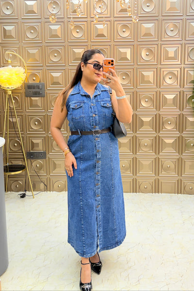 ‘DREZA’ Denim Dress With Belt