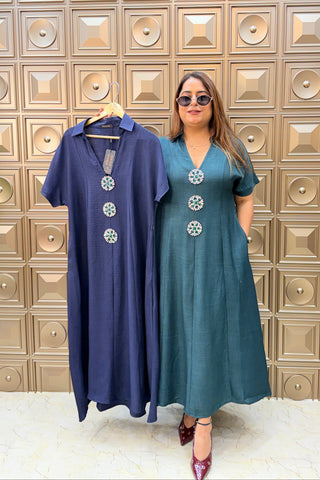 ‘CHARM’ Brooch Long Dress