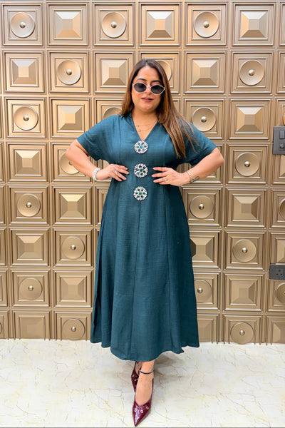 ‘CHARM’ Brooch Long Dress