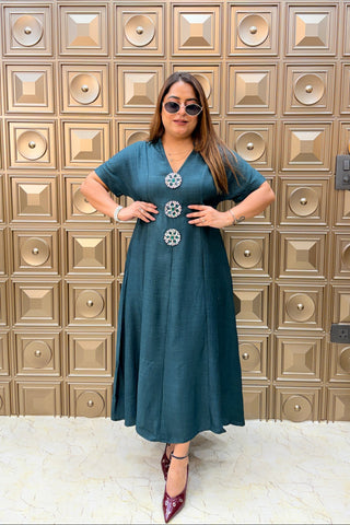 ‘CHARM’ Brooch Long Dress